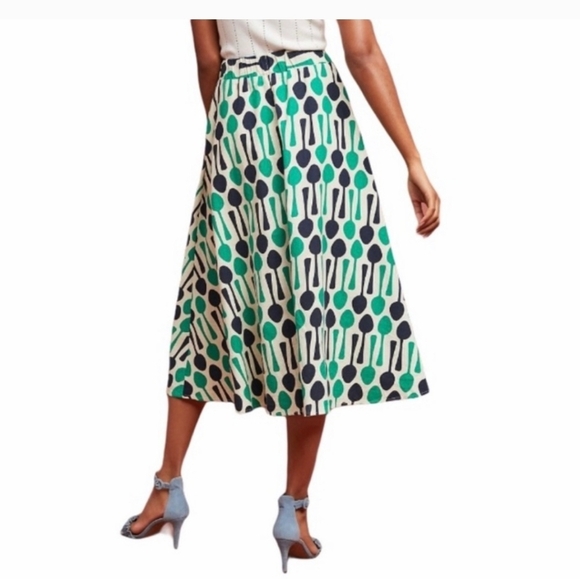 Eva Franco Asymmetrical Skirt in Green and Blue Pattern - Picture 7 of 15